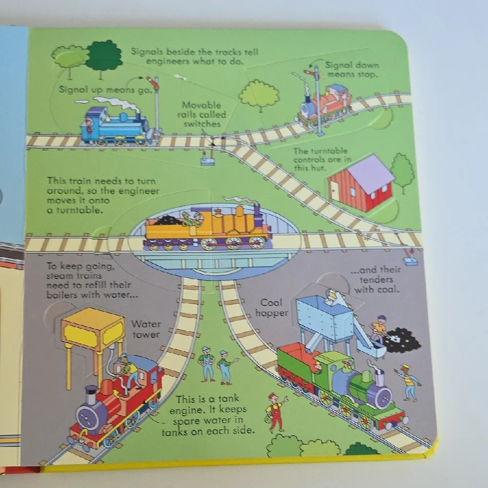 Look Inside Trains Book - Over 50 Flaps To Lift - Hardcover